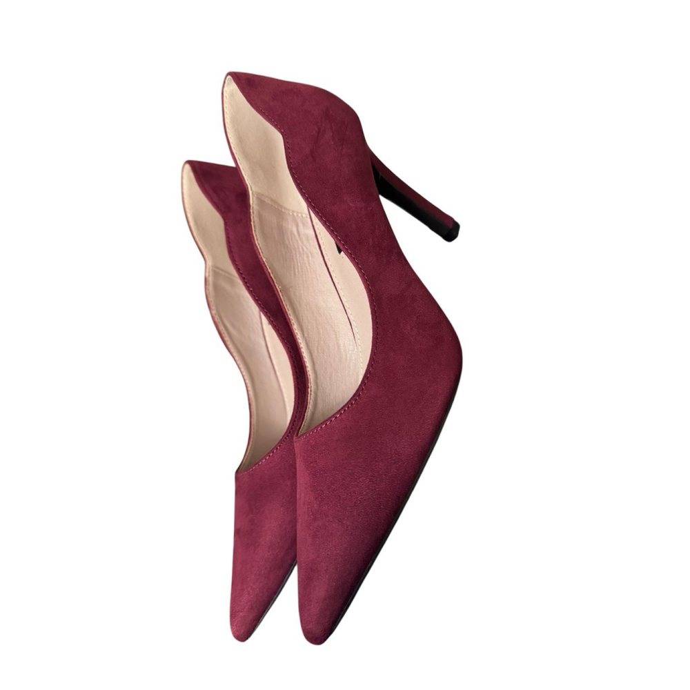 French Connection Burgundy Suede Stiletto Pumps - Picture 2 of 9